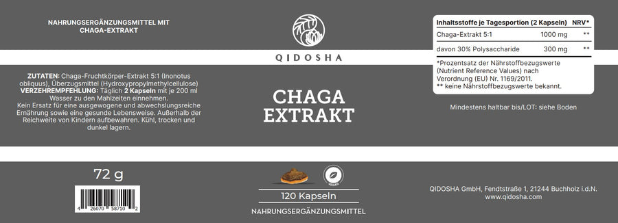 Chaga extract in a glass