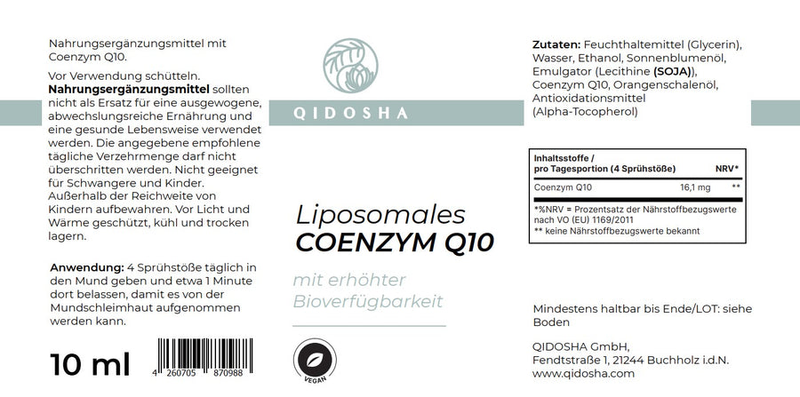 Coenzyme Q10 liposomal 10 ml mouth spray