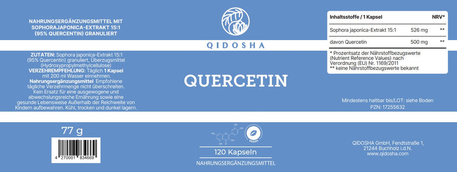 Quercetin in a glass (NEW with higher quercetin content: 500mg per capsule)