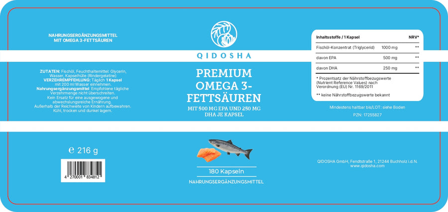 Omega 3 Fettsäuren aus Fischoel mit hohem EPA- und DHA-Anteil im Glas