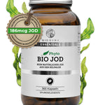 Bio Jod (pflanzlich) aus der Kelpalge im Glas von Qidosha Essentials: Premium, vegan, nachhaltig in Deutschland hergestellt, 365 Kapseln, hohe Qualität, laborgeprüfte Reinheit.