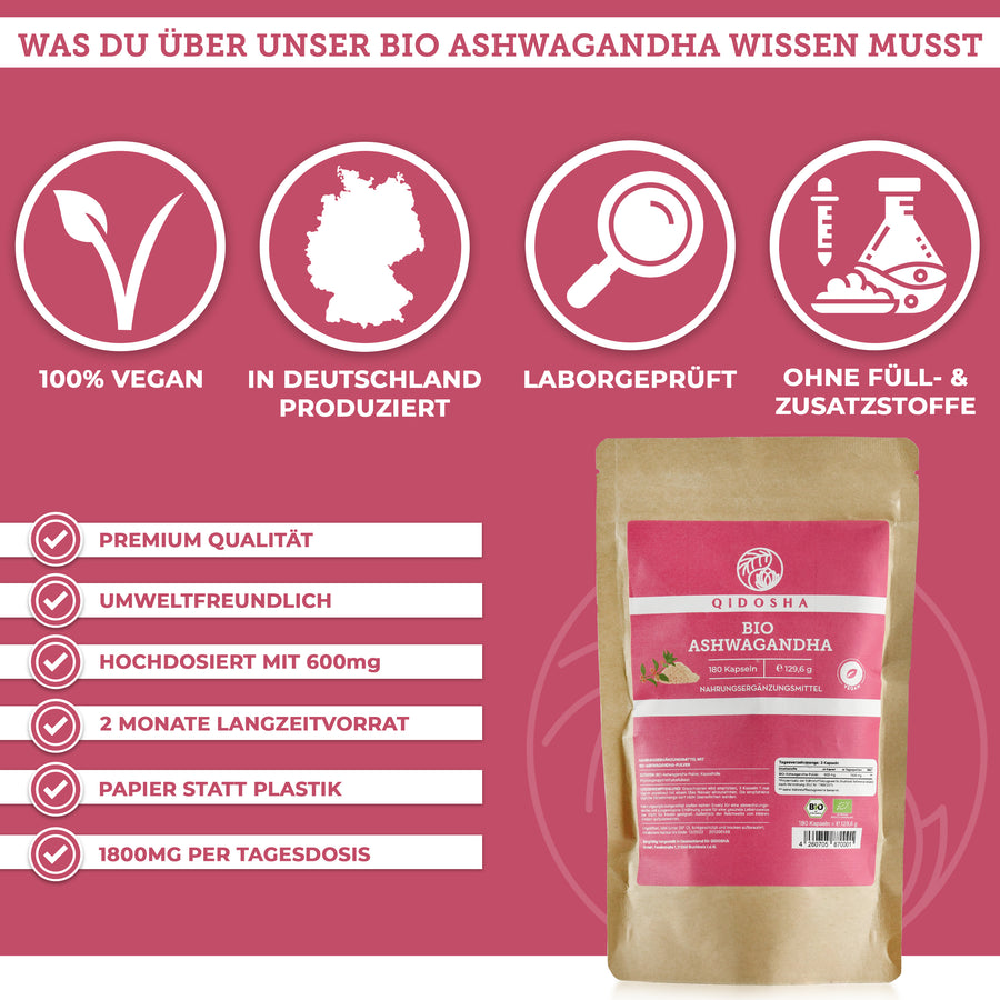 Organic ashwagandha in a refill bag