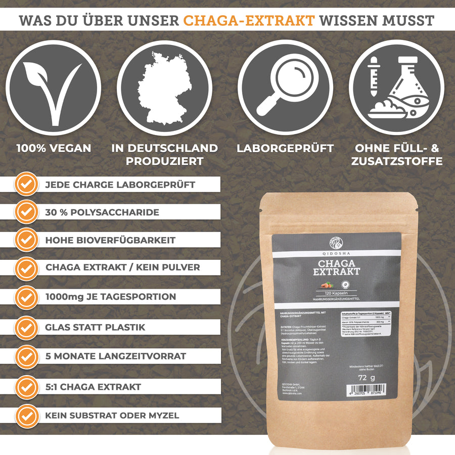 Chaga extract in a refill bag