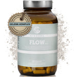 FLOW Gelenk-Komplex im Glas: 180 gelbe Kapseln zur Unterstützung der Knorpelfunktion. Premium, laborgeprüft, ohne Zusatzstoffe, produziert in Deutschland.