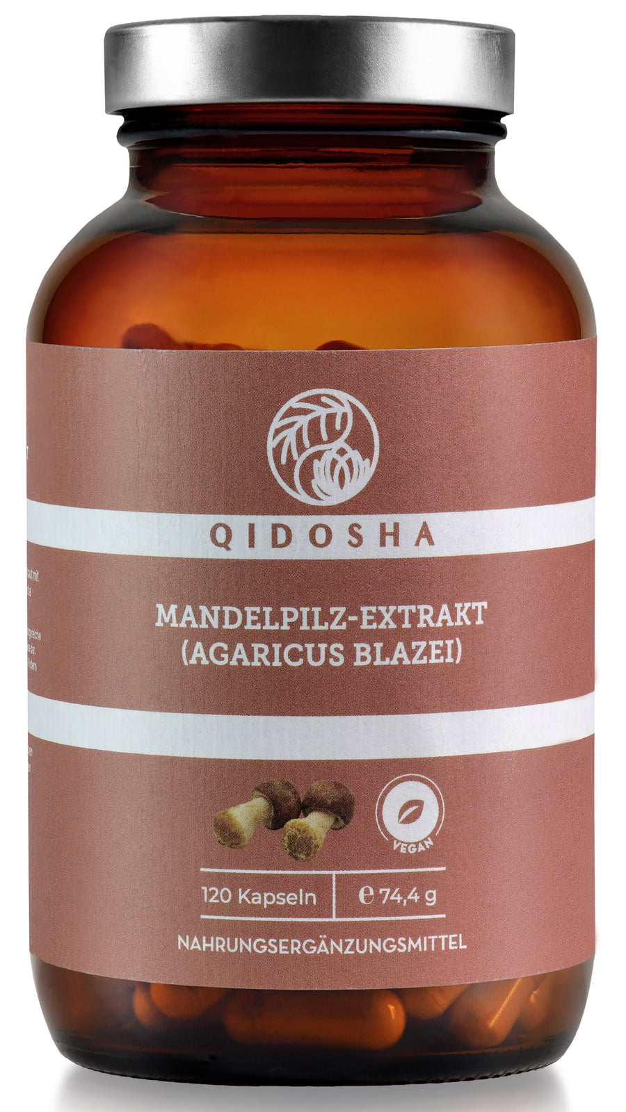 Mandelpilz-Extrakt (Agaricus blazei) im Glas