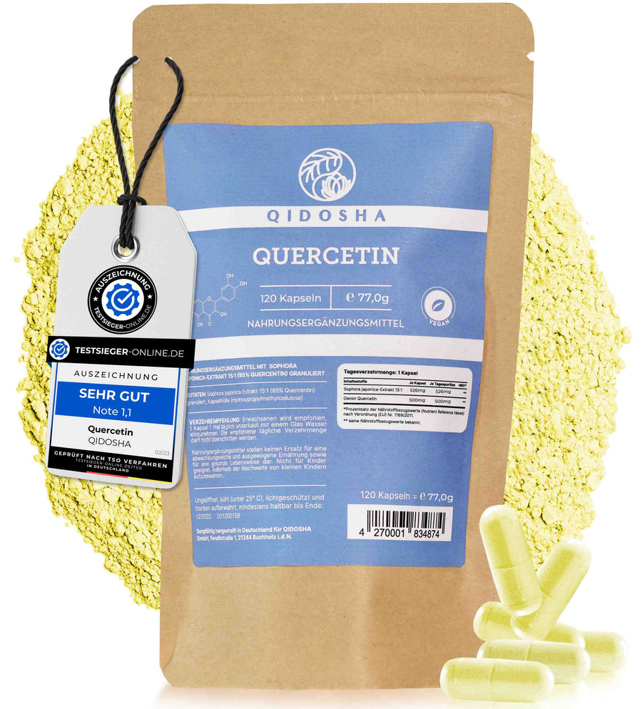Quercetin in a refill bag (NEW with a higher quercetin content: 500mg per capsule)