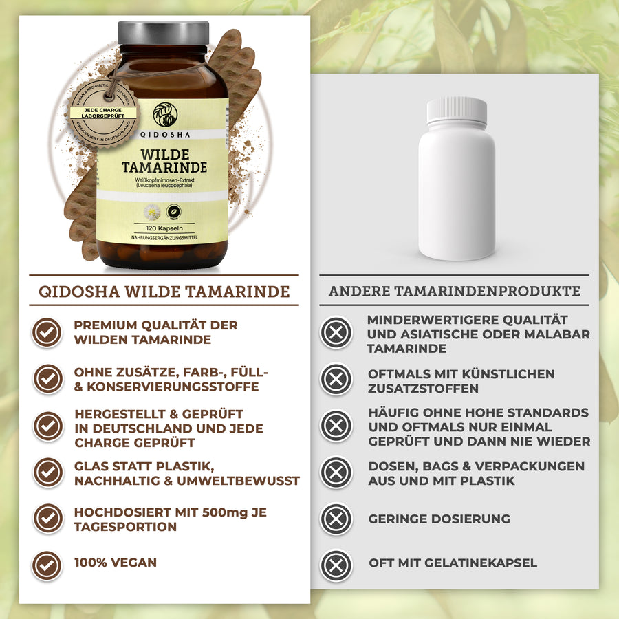 Wilde Tamarinde (Weißkopfmimosen-Extrakt) im Glas