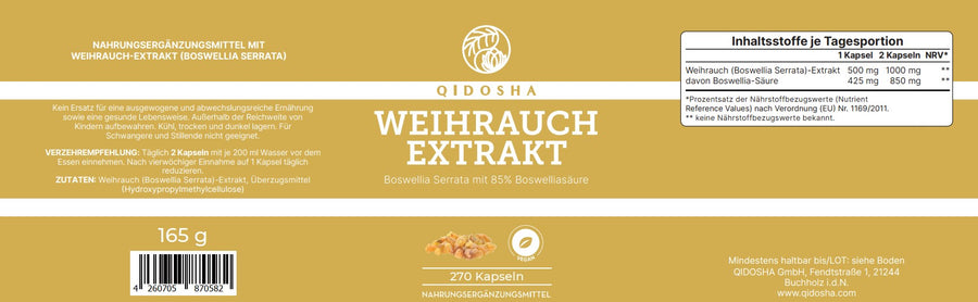 Weihrauch (Boswellia Serrata 85%) Extrakt im Glas