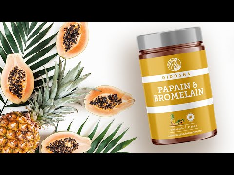 Papain & Bromelain in a glass (enteric-coated capsules)
